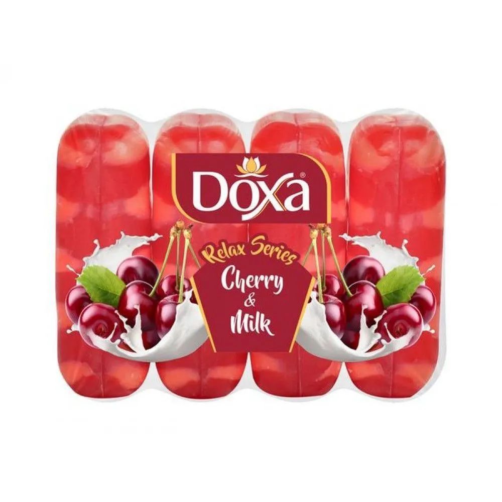 Мыло туалетное Doxa Вишня и молоко глицериновое 4 шт по 75 г doxa мыло туалетное beauty soap орхидея огурец 480