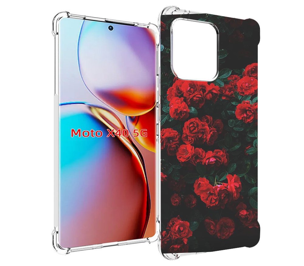 

Чехол MyPads розы-в-листьях для Motorola Moto X40, Прозрачный, Tocco
