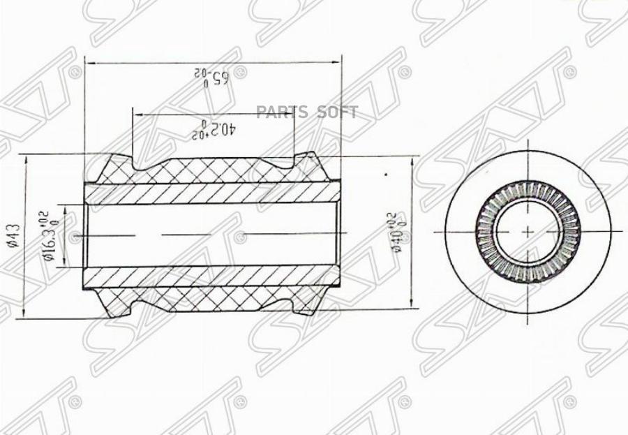 

SAT ST-48654-02130 Сайлентблок FR переднего нижнего рычага TOYOTA AVENSIS/AURIS/BLADE/CORO