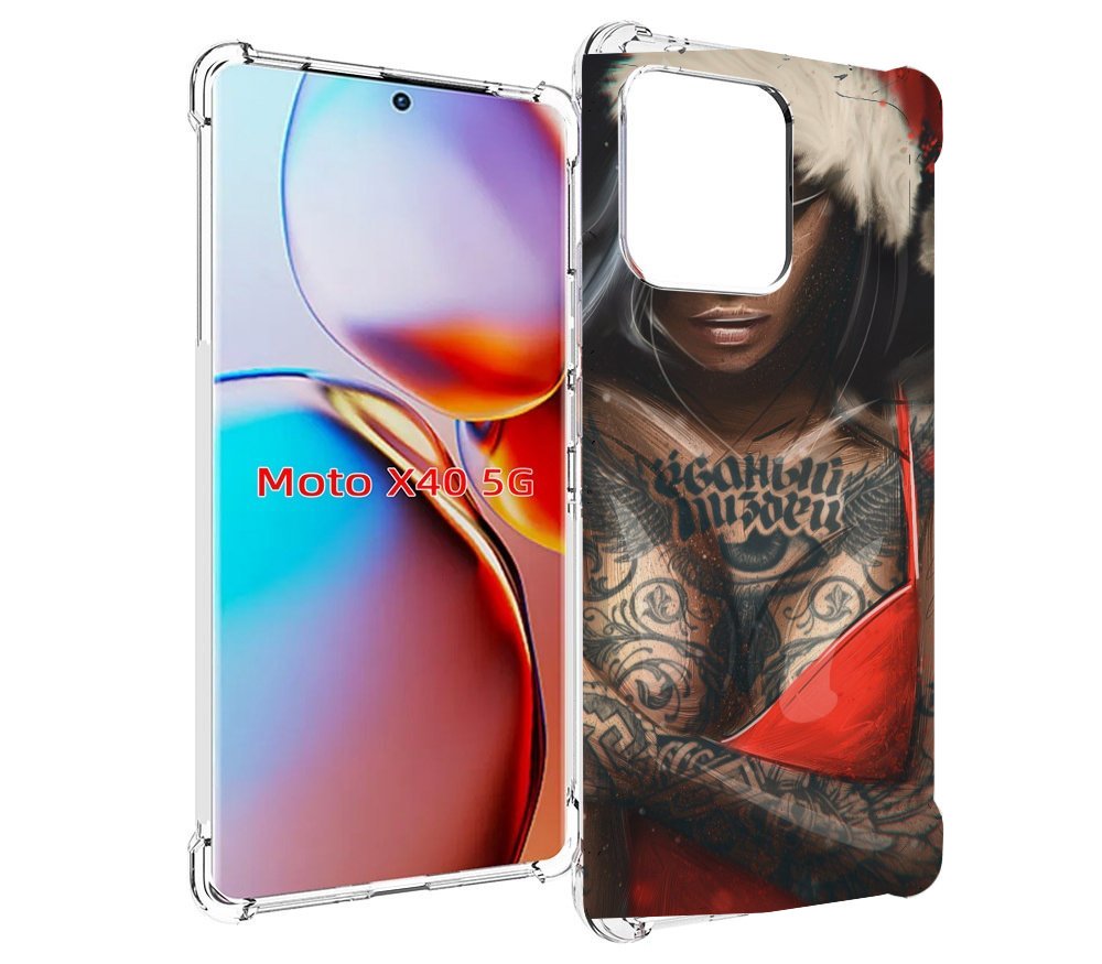 

Чехол MyPads санта-клаус-девушка для Motorola Moto X40, Прозрачный, Tocco