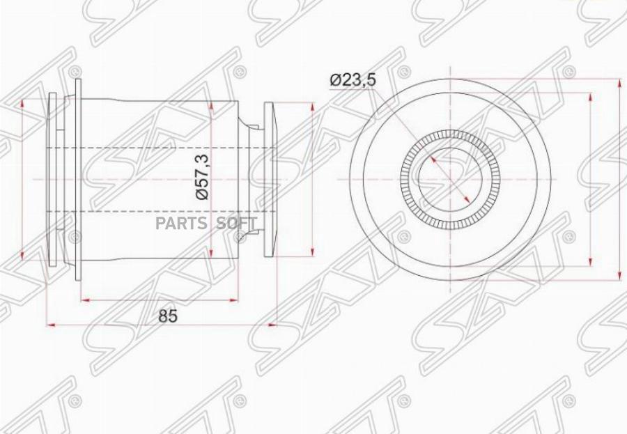 SAT ST-48654-60040 Сайлентблок FR переднего нижнего рычага TOYOTA LAND CRUISER 200/SEQUOIA