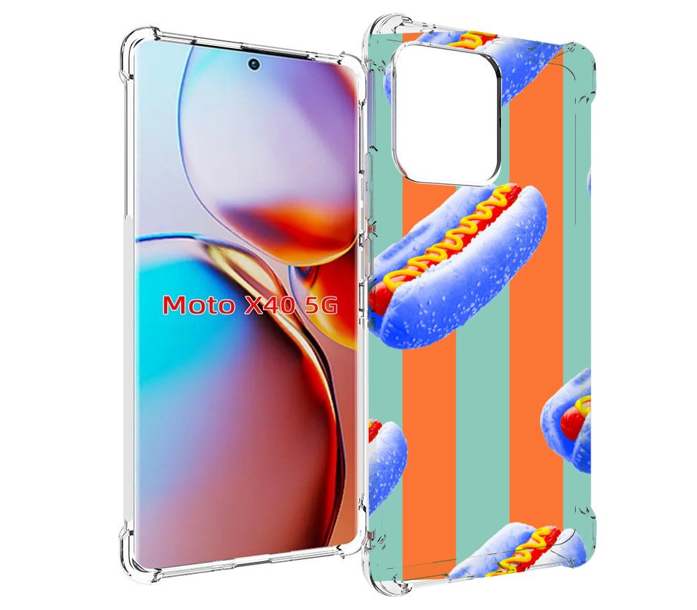 

Чехол MyPads синие хотдоги для Motorola Moto X40, Прозрачный, Tocco