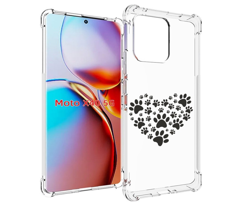 

Чехол MyPads следы-в-сердечке для Motorola Moto X40, Прозрачный, Tocco