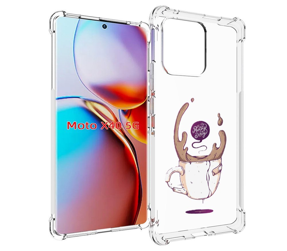 

Чехол MyPads сломанный стаканчик для Motorola Moto X40, Прозрачный, Tocco