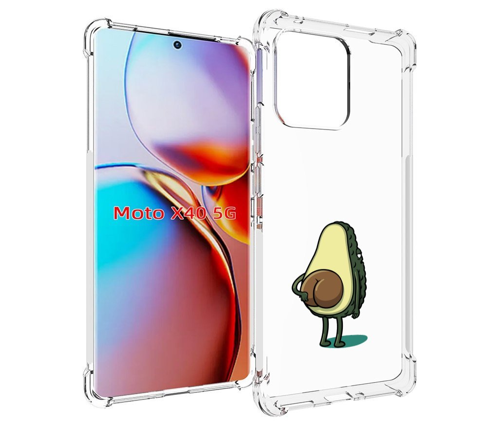 

Чехол MyPads смешной авокадо сзади для Motorola Moto X40, Прозрачный, Tocco