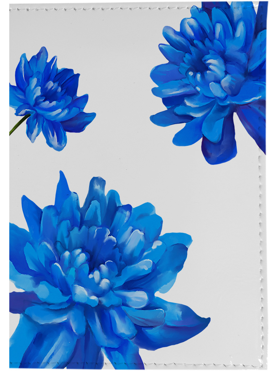 

Обложка для паспорта женская SLVG cases К202405 amazing asters/белая, Синий, К202405