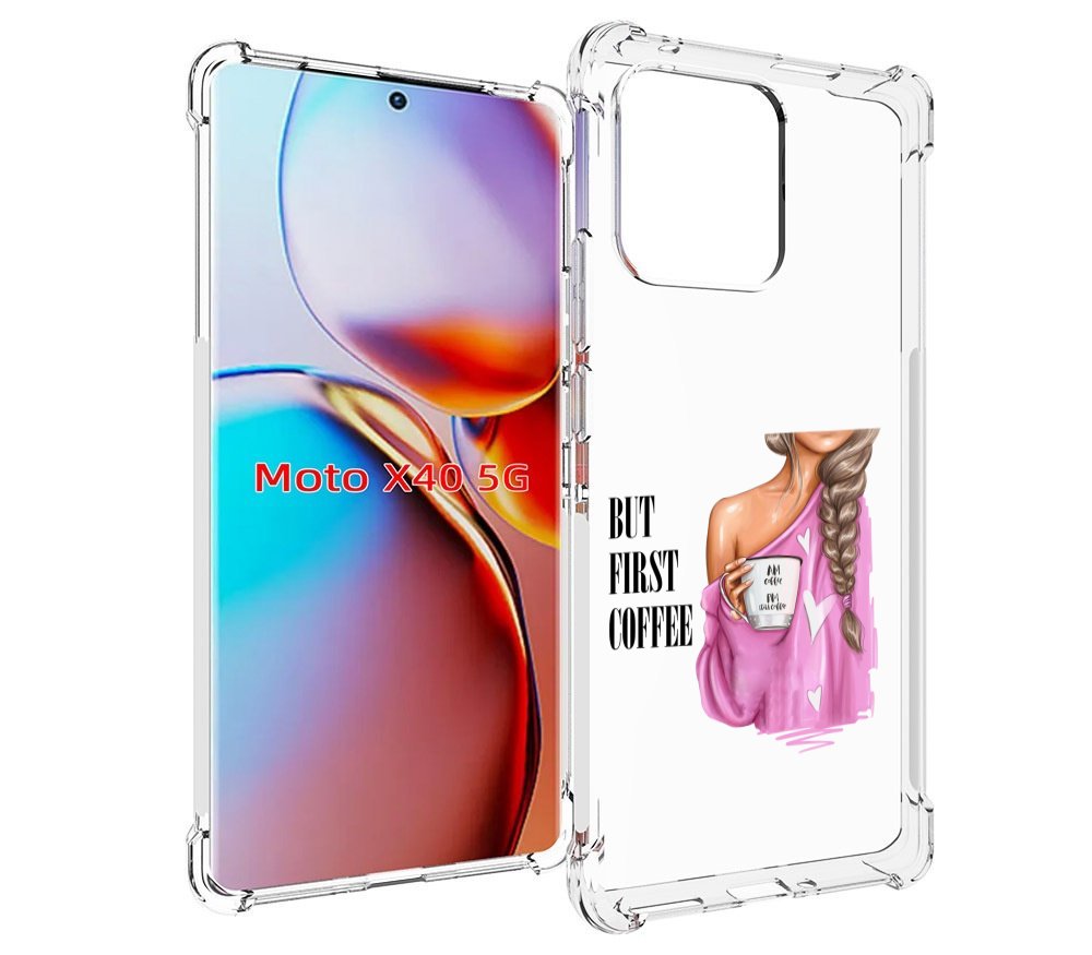 

Чехол MyPads сначала-кофе для Motorola Moto X40, Прозрачный, Tocco