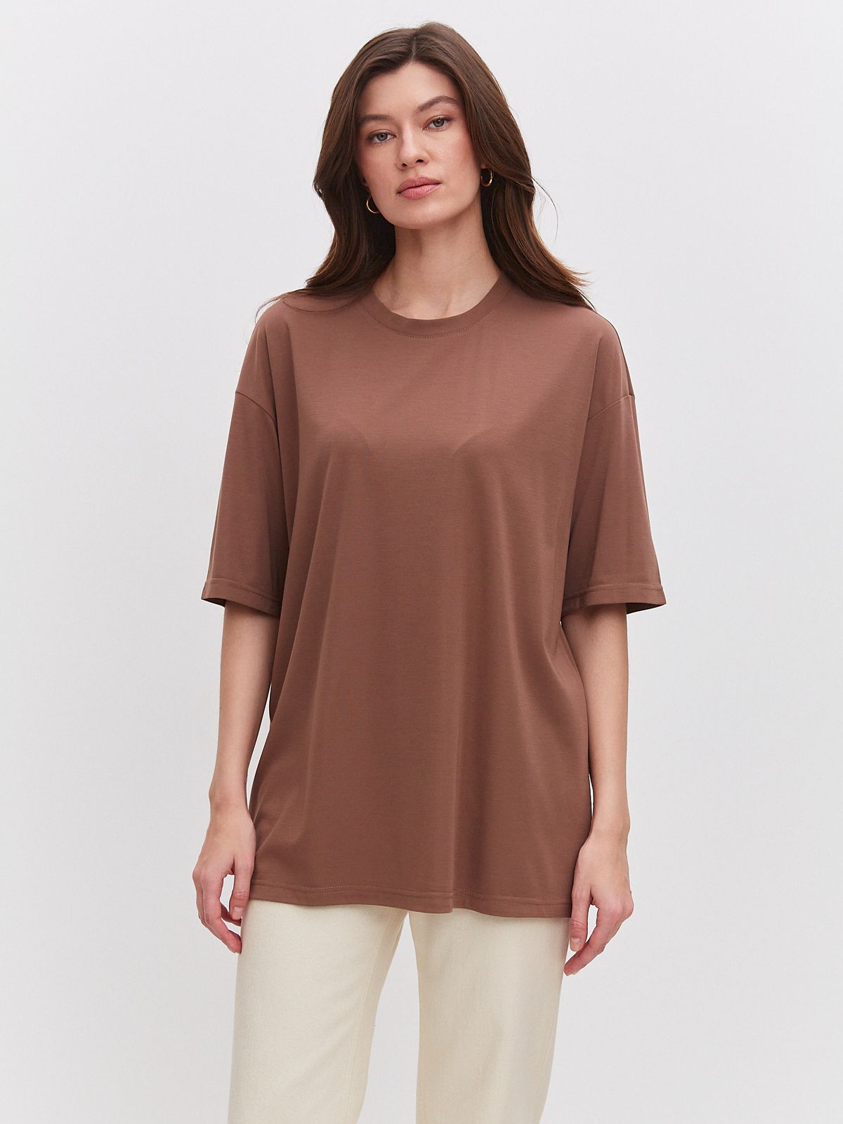 

Футболка женская KATHARINA KROSS 00-00006964 коричневая 2XL, Коричневый, 00-00006964