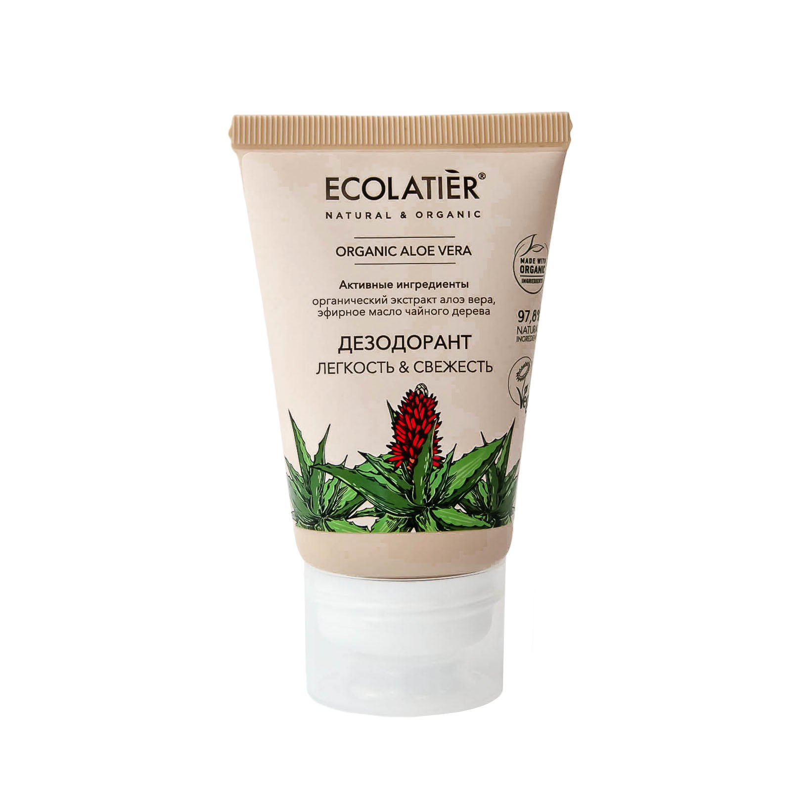 фото Дезодорант ecolatier green легкость & свежесть серия organic aloe vera, 40 мл