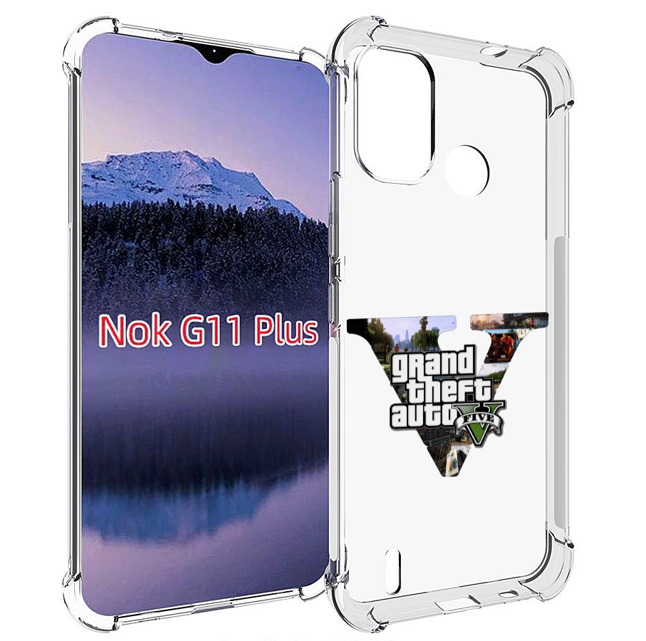 

Чехол MyPads GTA 5 логотип для Nokia G11 Plus, Прозрачный, Tocco