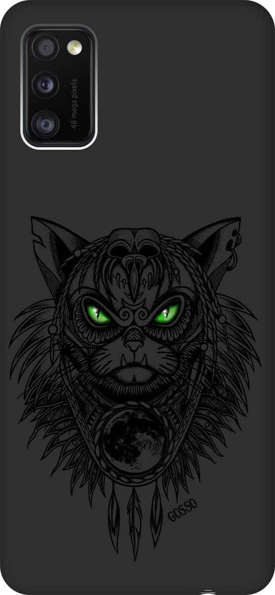 

Матовый чехол на Samsung Galaxy A41 с принтом "Shaman Cat" черный, Черный;зеленый, 617