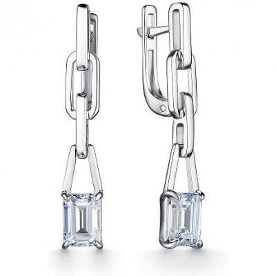 

Серьги с 2 кристаллами swarovski из серебра Алкор серебро 02-2481_00СВ-00, 02-2481_00СВ-00