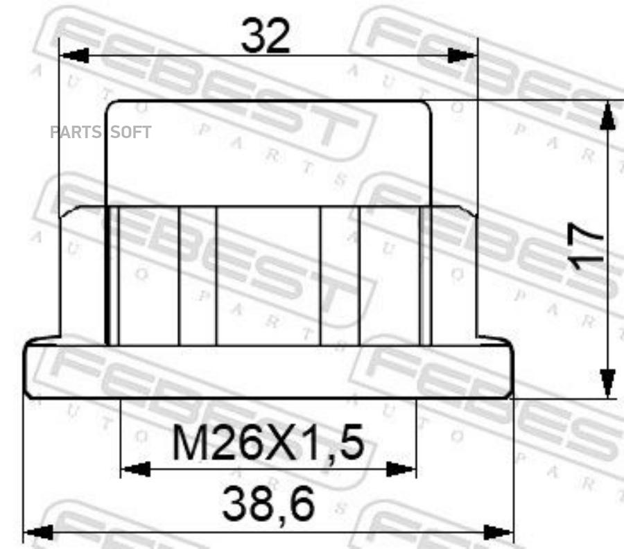 

FEBEST 1698-NHUB03 Гайка 32x17 MERCEDES BENZ W204/W205 1698-NHUB03