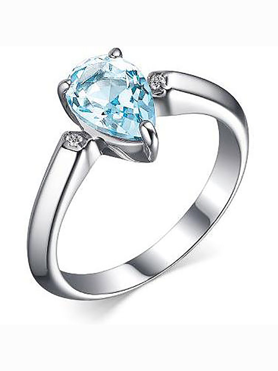 

Кольцо с фианитами и топазом из серебра р. 17,5 Алкор серебро 01-2059_00ТБ-00, 01-2059_00ТБ-00