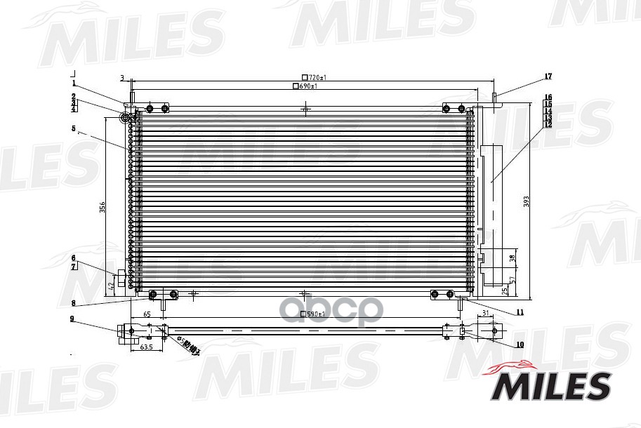 Конденсер Honda Cr-V 2024 02- Miles арт accb020 6582₽