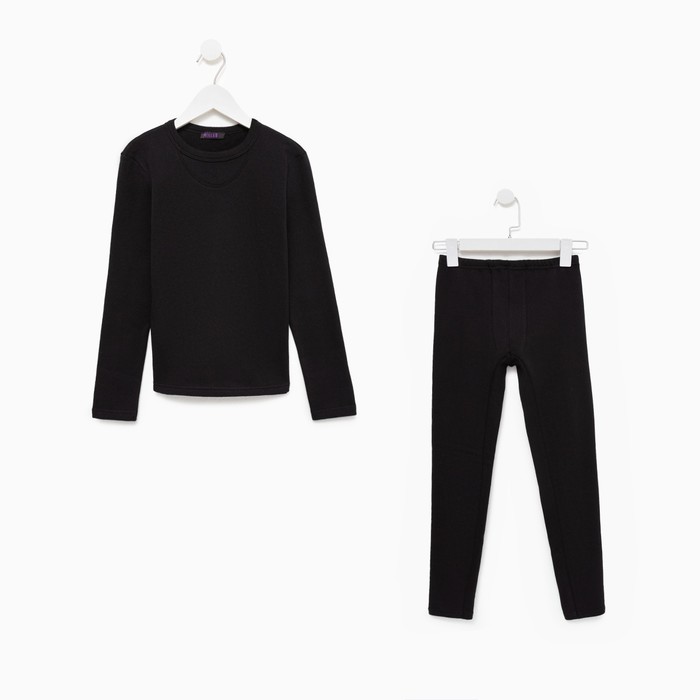 

Термобелье для мальчика (лонгслив, легинсы), чёрный, 152, MINAKU: Termo