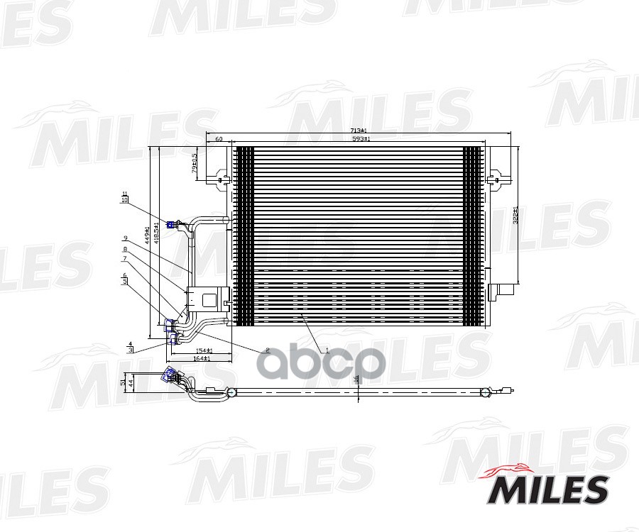 Конденсер Vag A4 / Passat 1.6-1.9 95-02 Miles арт. accb023