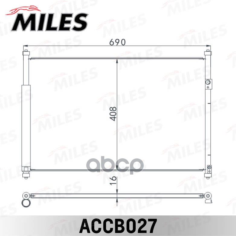 

Конденсер (Паяный) Suzuki Grand Vitara 1.6-3.2/1.9td 05- Miles арт. accb027, ACCB027