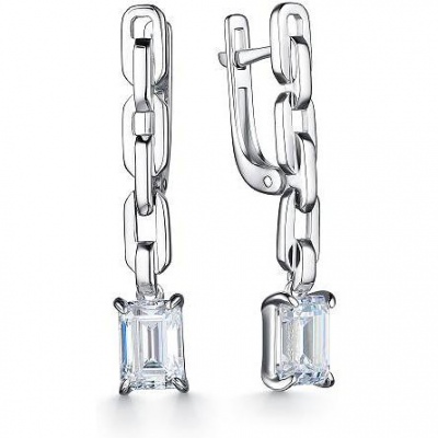 

Серьги с 2 кристаллами swarovski из серебра Алкор серебро 02-2482_00СВ-00, 02-2482_00СВ-00