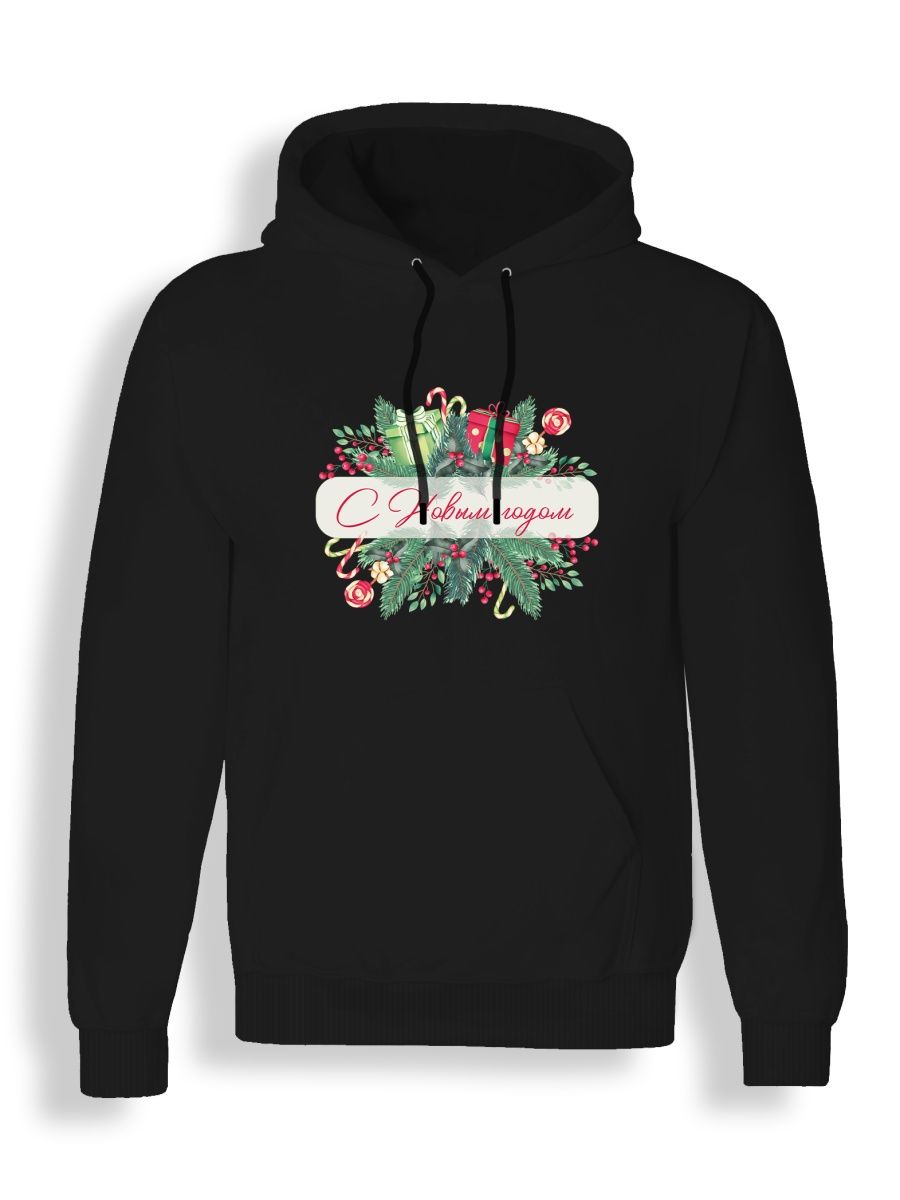 

Худи унисекс Каждому Своё Merry Christmas/Рождество/Новый год NY46 черное XL, Черный, "Merry Christmas/Рождество/Новый год" NY46