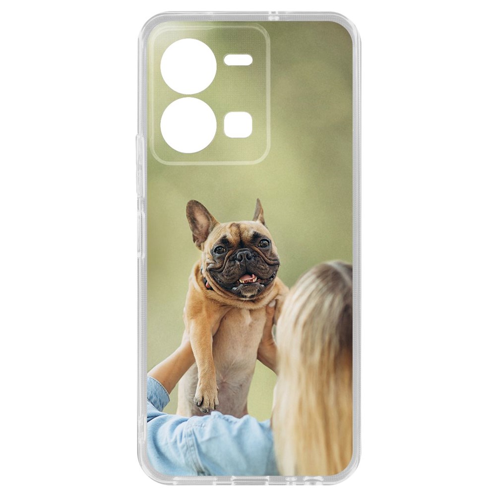 

Чехол-накладка Кейс Хозяйка и бульдог для Vivo Y35, Прозрачный