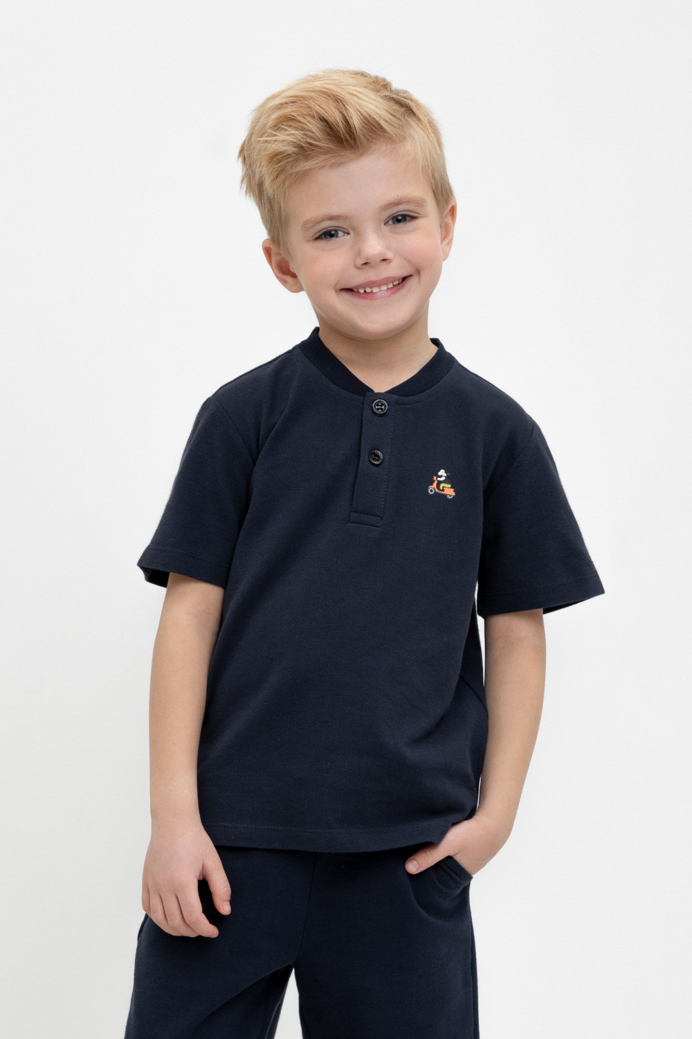 

Футболка детская CROCKID М 3738 КР 302405, индиго, 128, Синий, М 3738