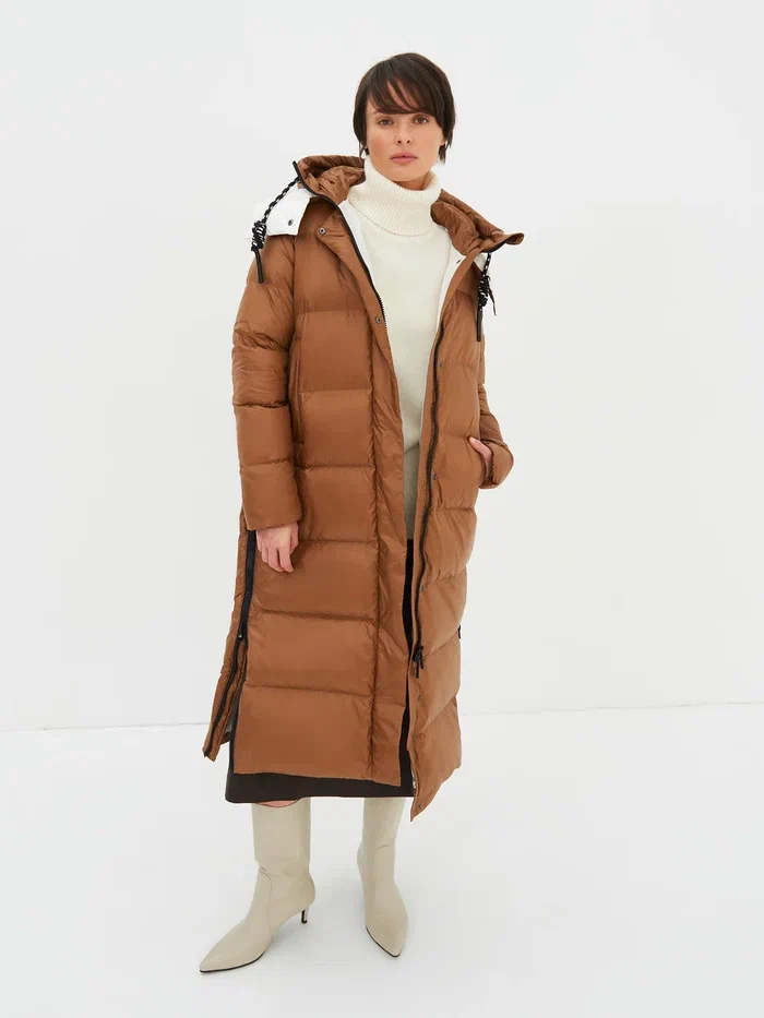 Пуховик-пальто женский Deha D93583.87118 коричневый XL