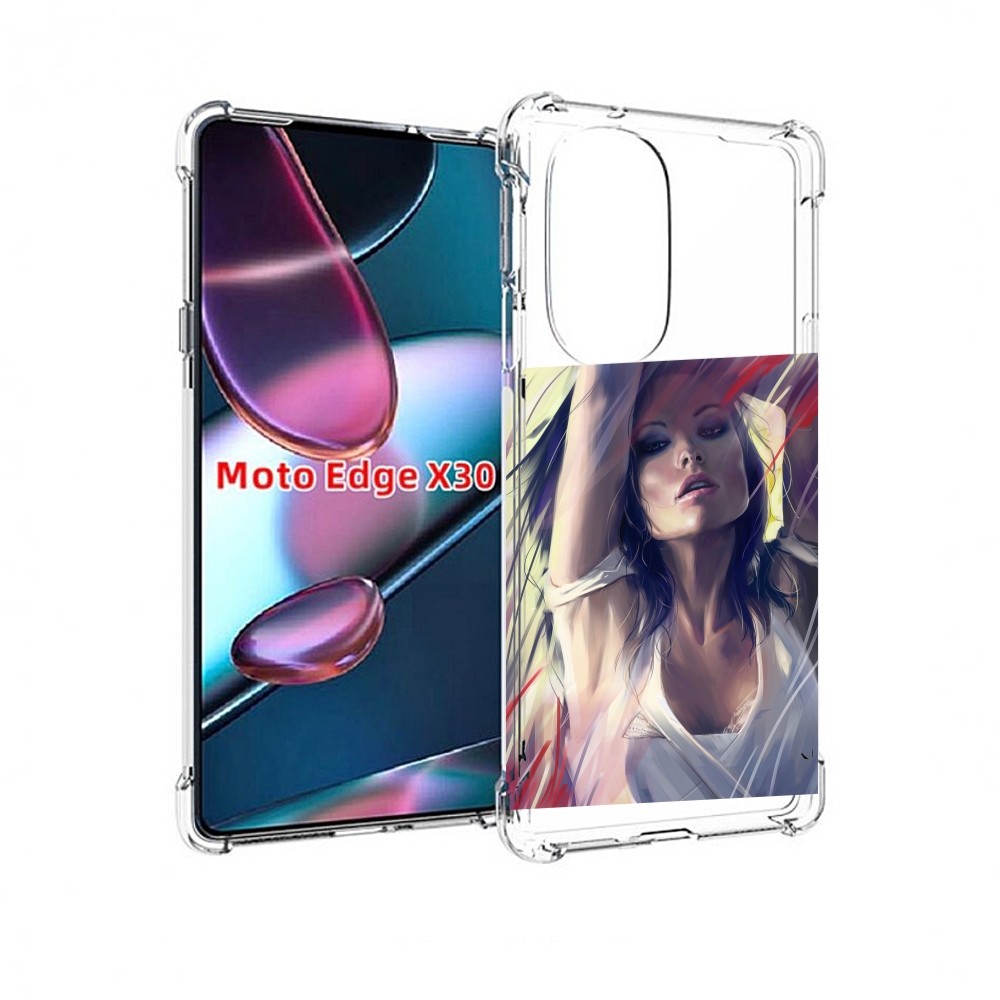 

Чехол MyPads акварельная-девушка женской для Motorola Moto Edge X30, Прозрачный, Tocco