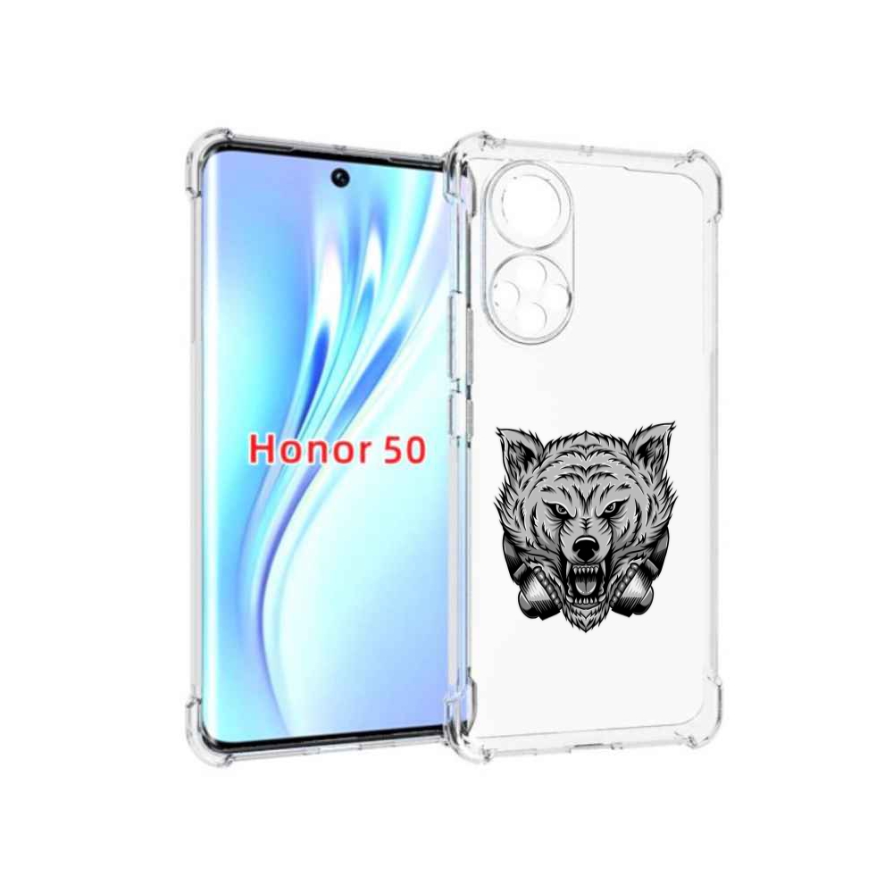 

Чехол бампер MyPads Волк-в-наушниках мужской для Honor 50, Прозрачный, Tocco