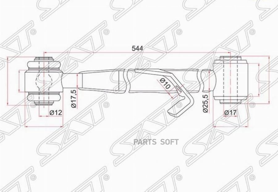 

SAT ST-48720-42020 Тяга поперечная задней подвески нижняя TOYOTA RAV4 00-05/CHERY TIGGO 06