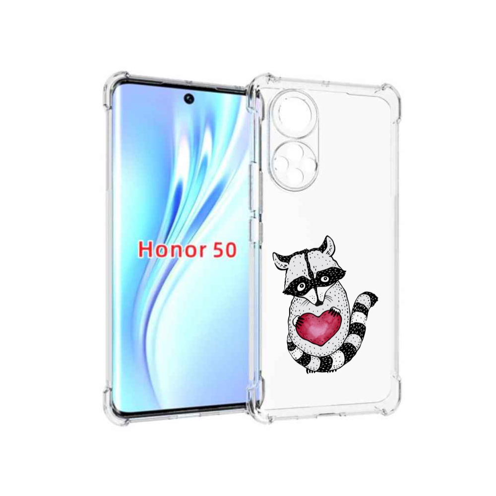 

Чехол бампер MyPads Енот с сердечком для Honor 50, Прозрачный, Tocco