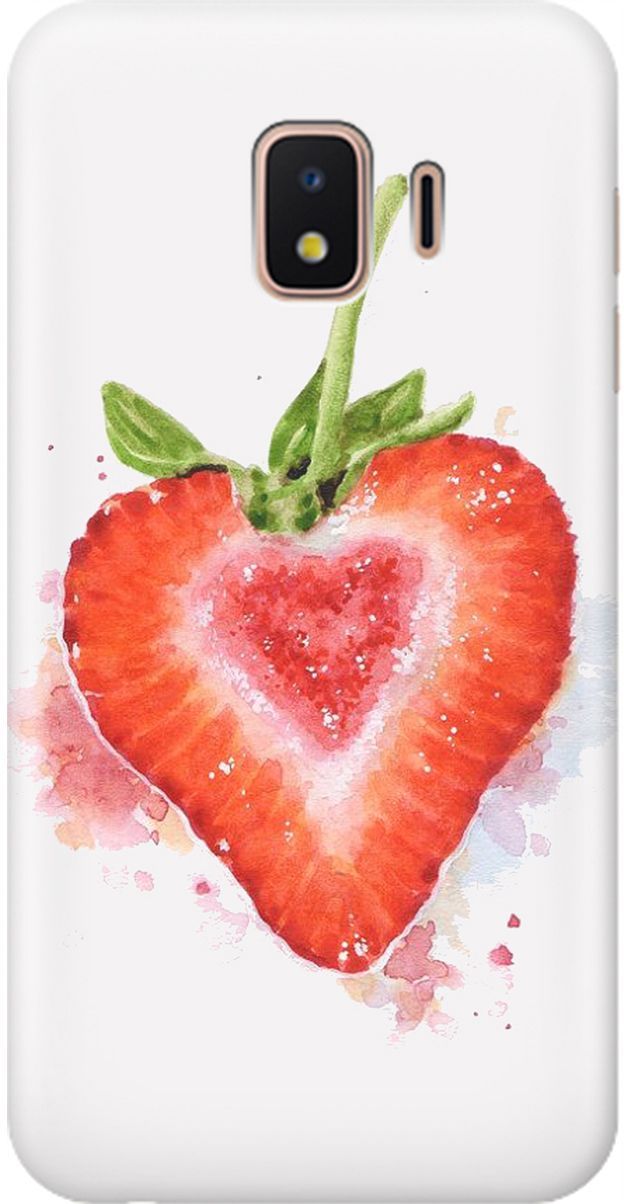 

Чехол на Samsung Galaxy J2 Core с принтом "Акварельная клубничка", Белый;красный, 1986