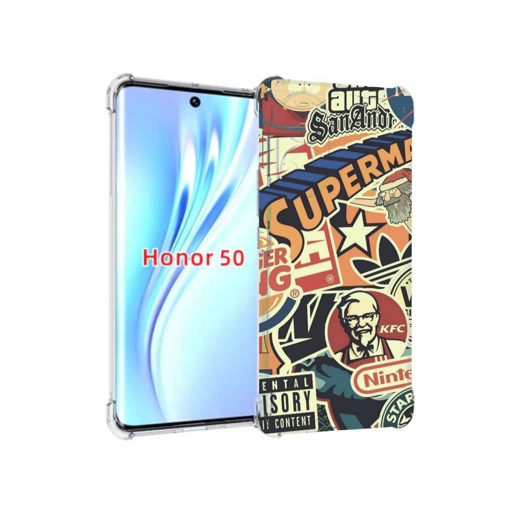 

Чехол бампер MyPads Лейблы-на-постере для Honor 50, Прозрачный, Tocco