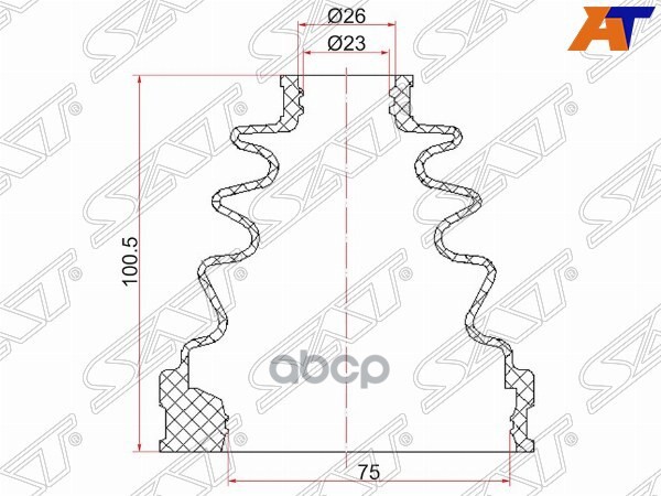 

SAT C1114T Пыльник шруса внутренний TOYOTA CAMRY GRACIA 96-01 2.2L/MARK II 97-01 (2 хомута