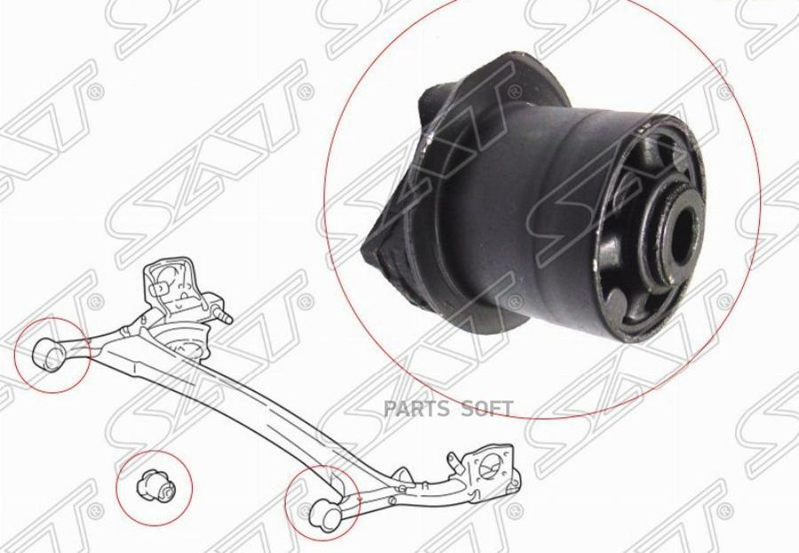 SAT ST-48725-52010 Сайлентблок задней балки TOYOTA IST/PASSO/PLATZ/VITZ/WILL CYPHA/YARIS/E