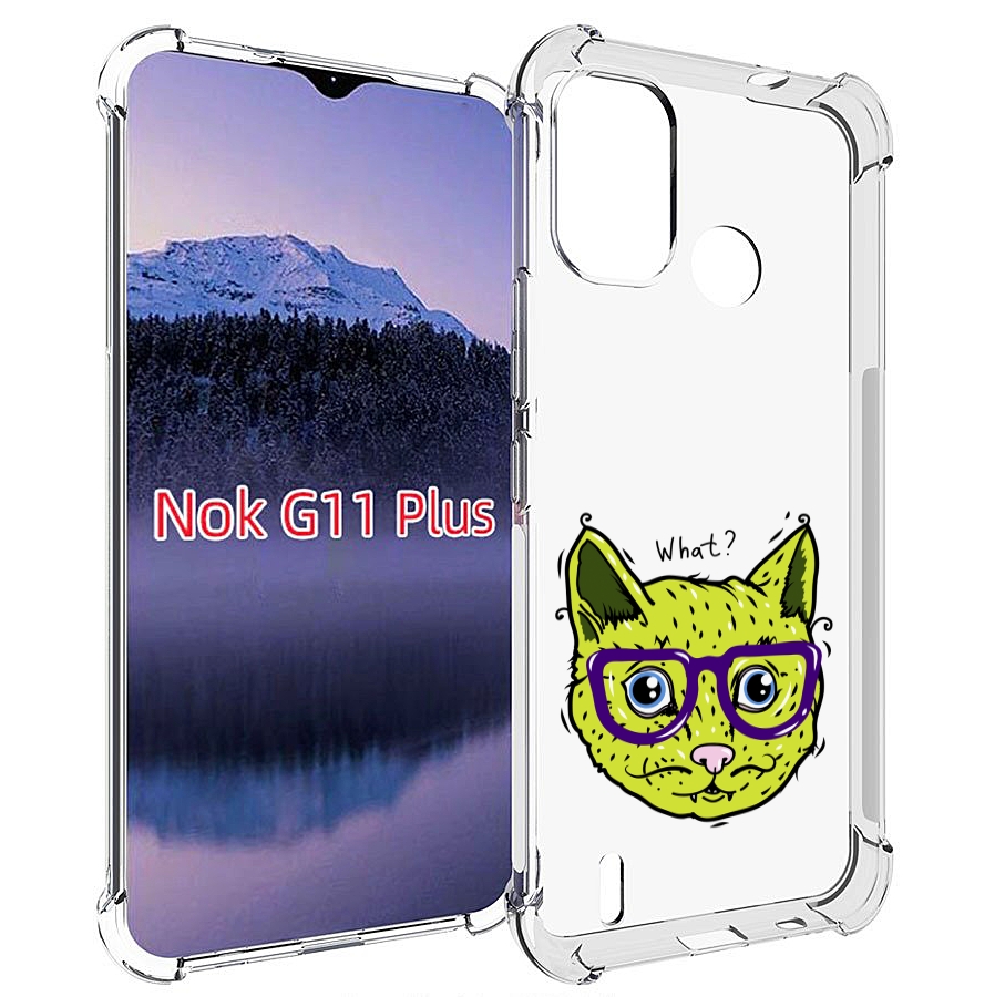 

Чехол MyPads Зеленый кот для Nokia G11 Plus, Прозрачный, Tocco