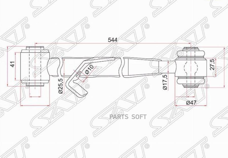 

SAT ST-48730-42020 Тяга поперечная задней подвески нижняя TOYOTA RAV4 00-05/CHERY TIGGO 06