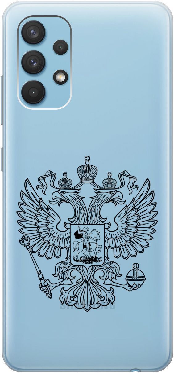 

Чехол на Samsung Galaxy A32 с принтом "Patriotic Spirit" прозрачный, Прозрачный;черный, 543