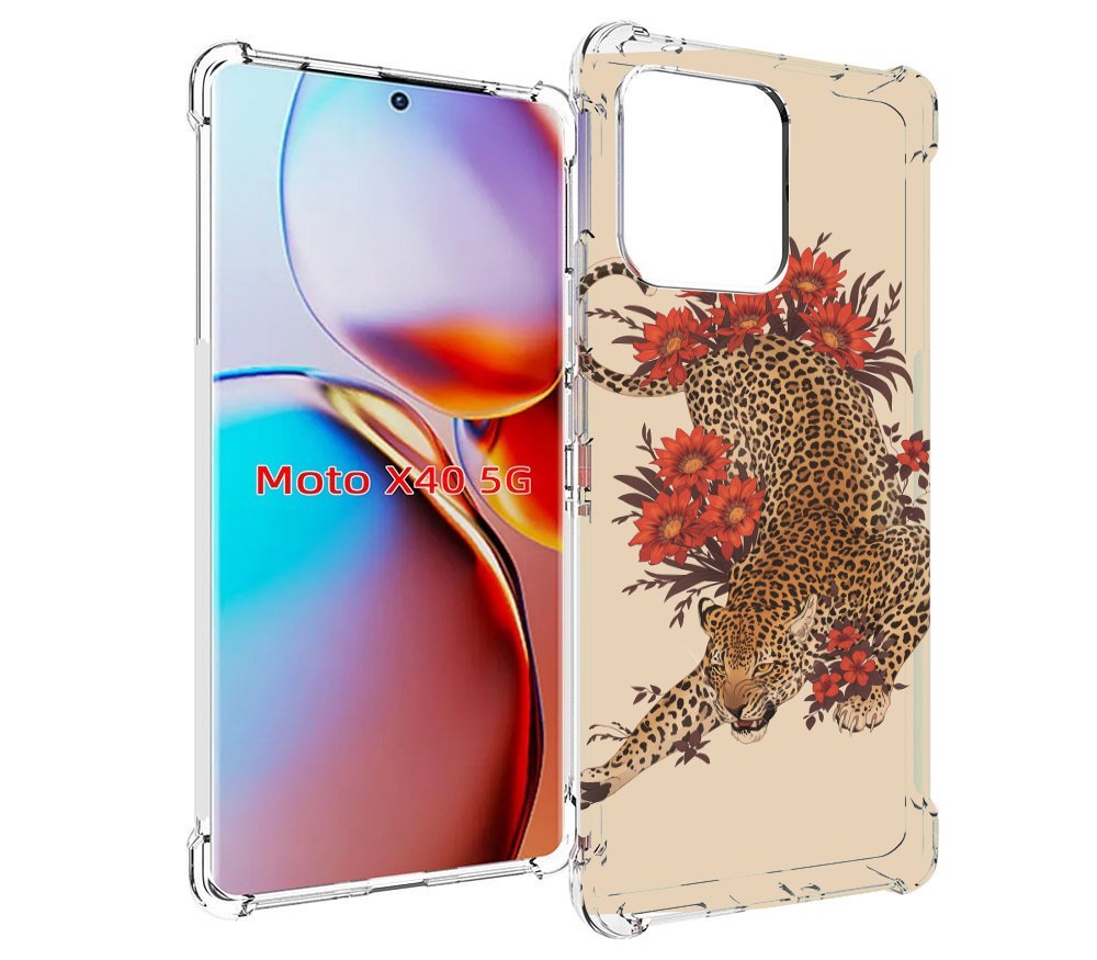 

Чехол MyPads тигр-из-цветов для Motorola Moto X40, Прозрачный, Tocco
