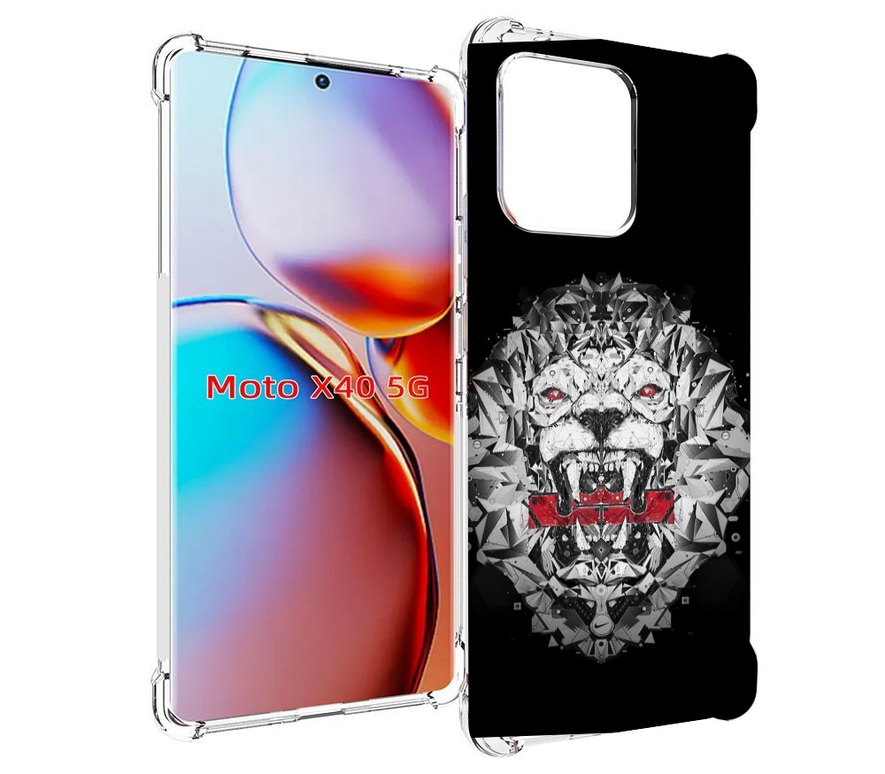 

Чехол MyPads тигр-с-гранями-черно-белый для Motorola Moto X40, Прозрачный, Tocco