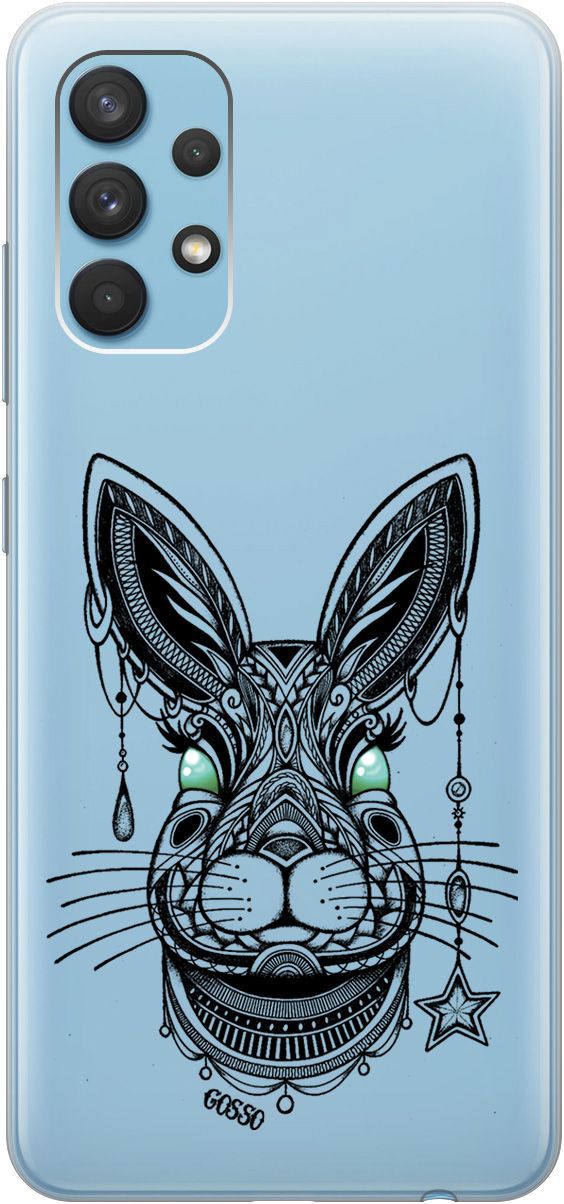 

Силиконовый чехол на Samsung Galaxy A32 с принтом "Grand Rabbit" прозрачный, Прозрачный;зеленый, 543
