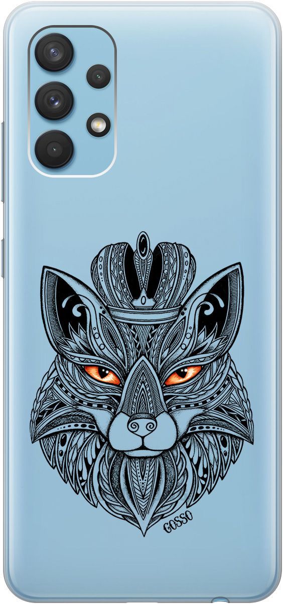 

Силиконовый чехол на Samsung Galaxy A32 с 3D принтом "Fox Queen" прозрачный, Прозрачный;серый, 543