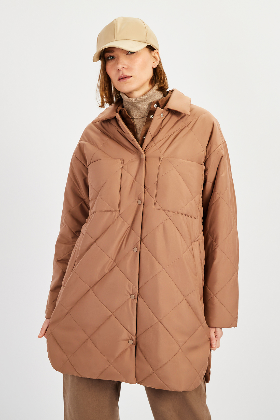 

Куртка женская Baon B0322510 коричневая 2XL, Коричневый, B0322510
