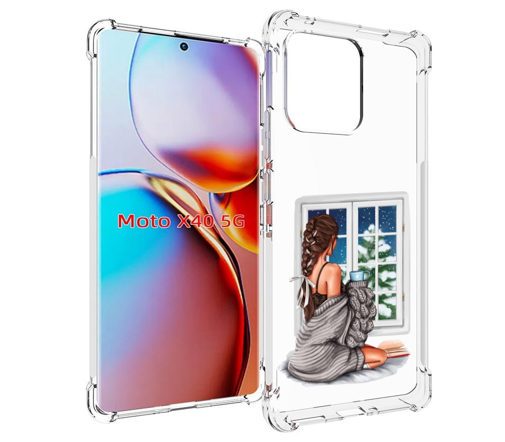 

Чехол MyPads уютное-зимнее-окно женский для Motorola Moto X40, Прозрачный, Tocco