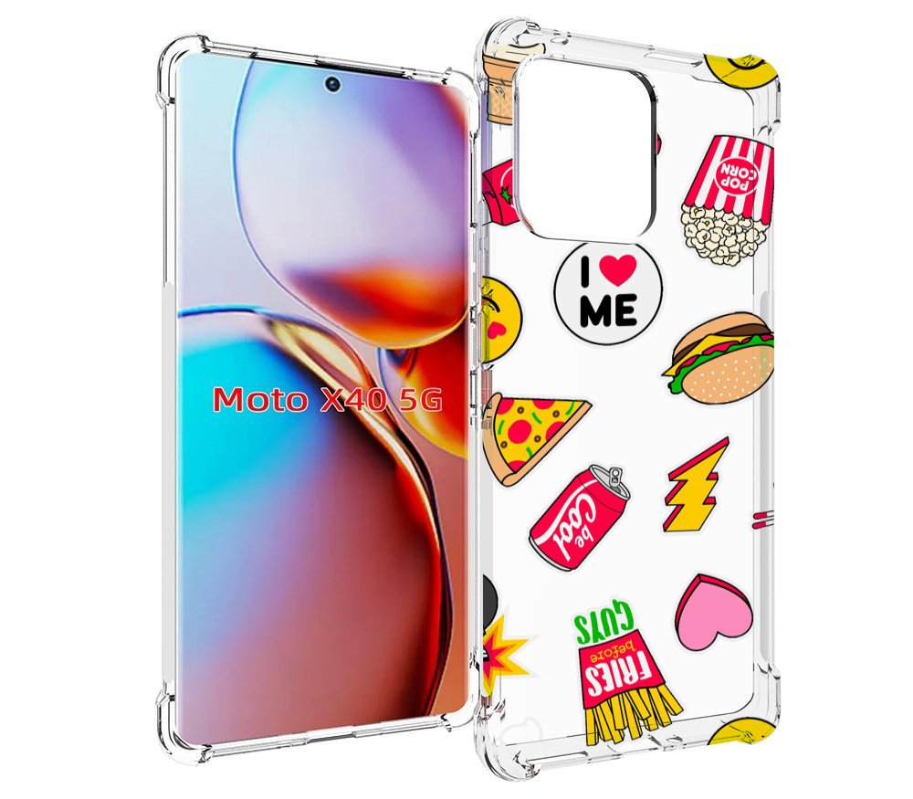 

Чехол MyPads фаст-фуд для Motorola Moto X40, Прозрачный, Tocco