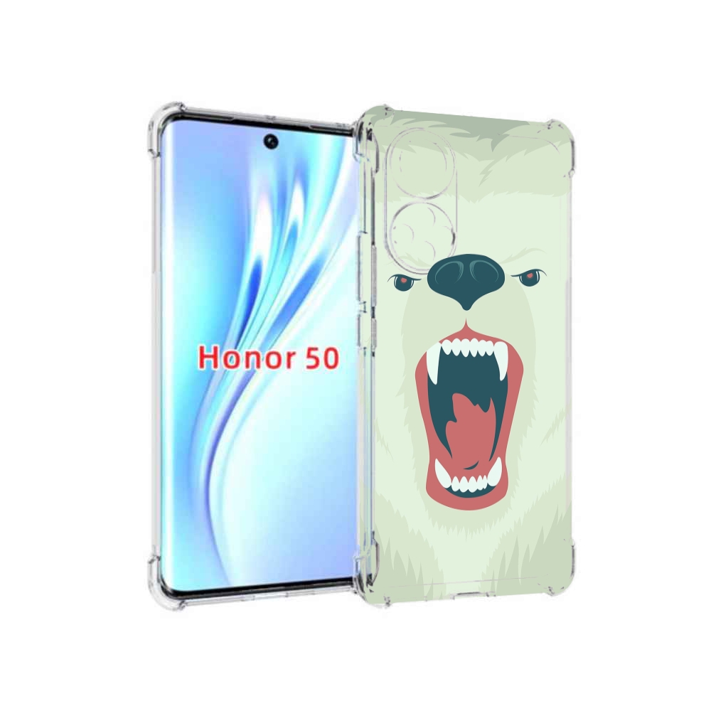 

Чехол бампер MyPads белый-медведь для Honor 50, Прозрачный, Tocco