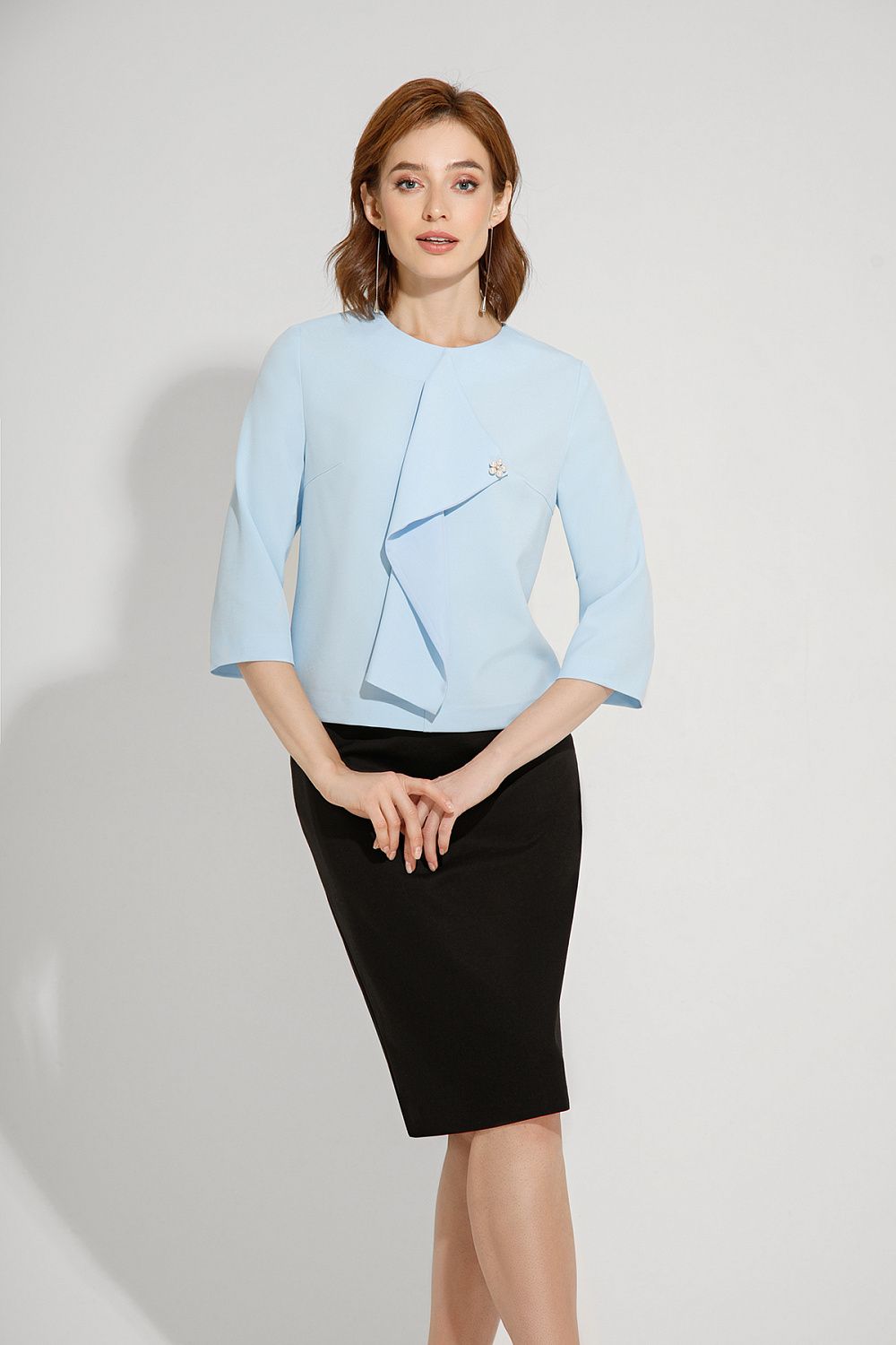 

Блуза женская VizantiWoman BFKV голубая 48 RU, Голубой, BFKV