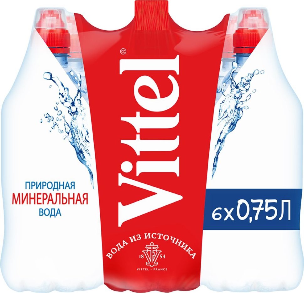 Минеральная вода Vittel / Виттель негазированная Пэт спорт (0,75л*6шт)