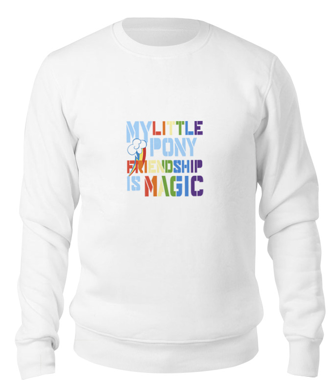 

Свитшот унисекс Printio My little pony colored белый XL, My little pony colored