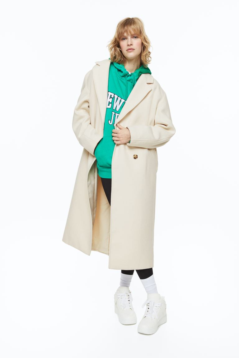 Пальто женское H&M 1115574004 белое S (доставка из-за рубежа)